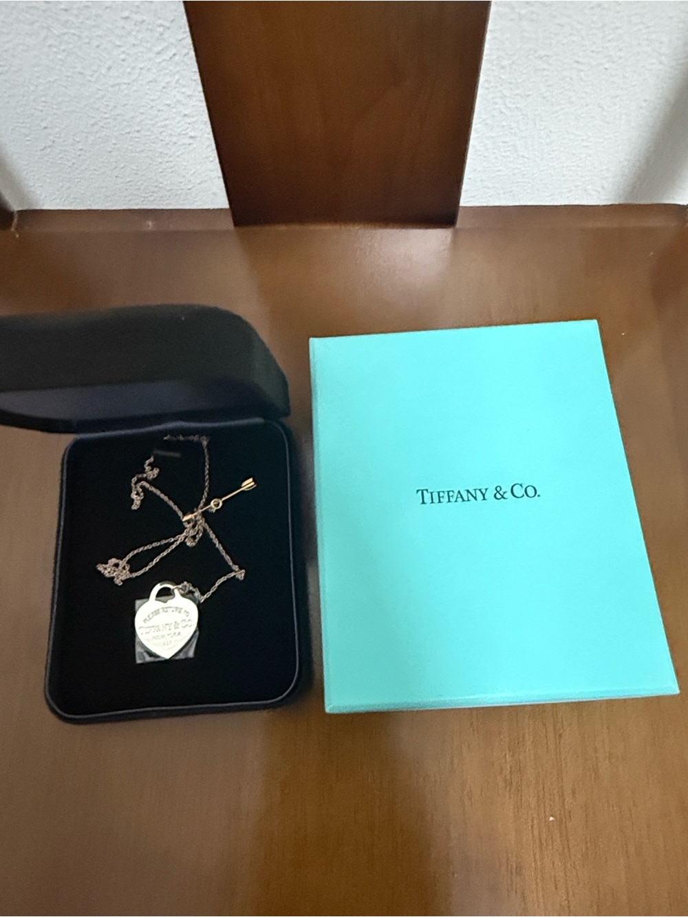 Bay Tiffany & Co. Sterling Silver Heart Tag Necklace with Tiffany Blue Box